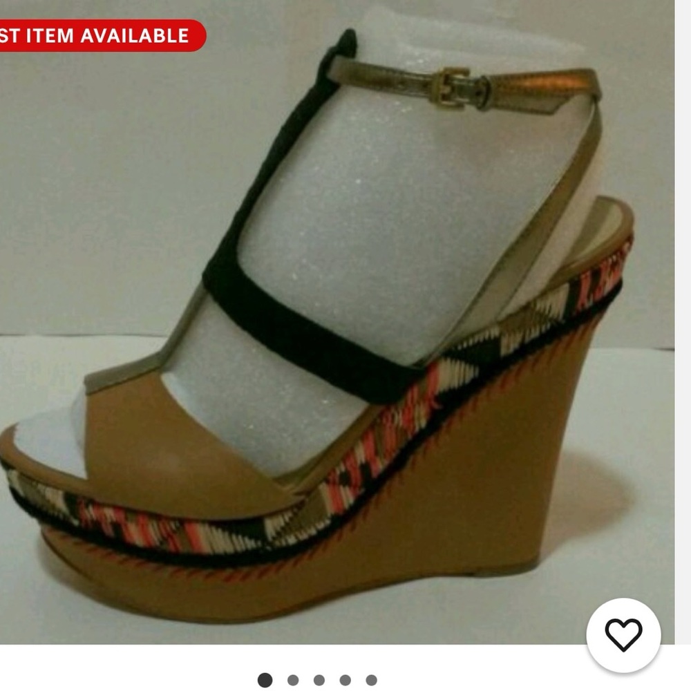 Guess Metallic Snakeskin Platform Heels